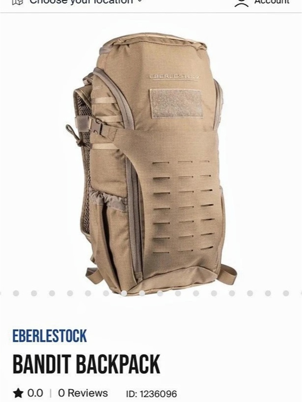 Eberlestock Bandit everyday carry backpack Coyote Brown NWOT Unisex